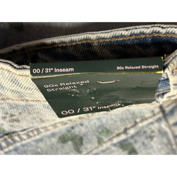 Target Wild Fable 90's Relaxed‎ Straight Jeans Size 00 Flowers New Denim NWT - Picture 9 of 11